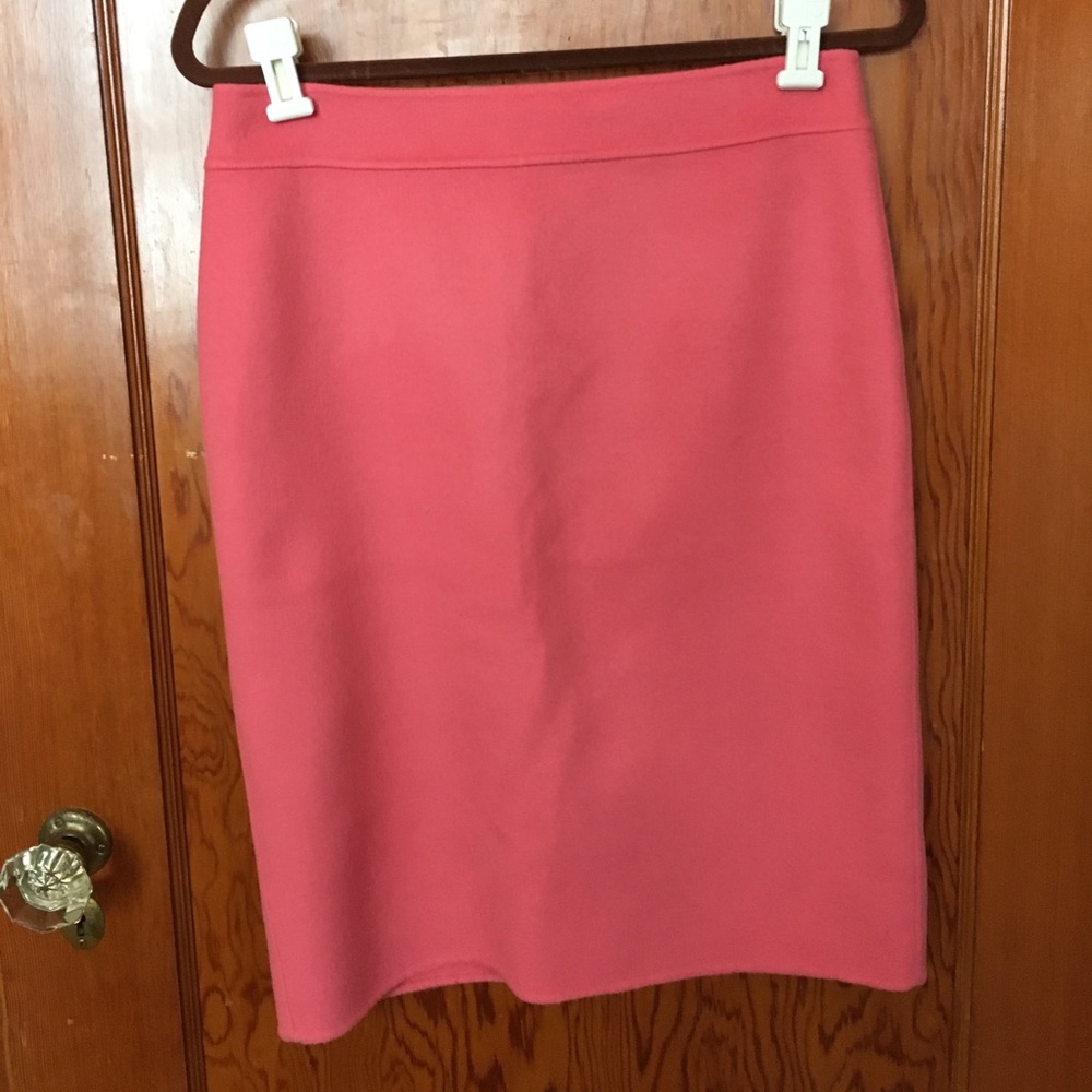 Talbots pink wool pencil skirt